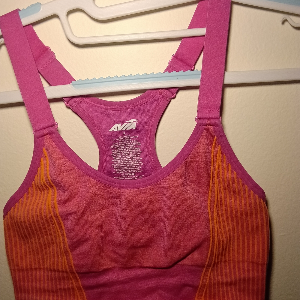 Avia Pink and Orange Athletic Tank Top
